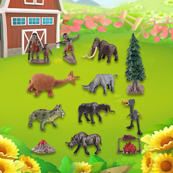 Crofta 12Pcs Mini Prehistoric Animal Model Holiday Present Ancient Animal Figurines Style B