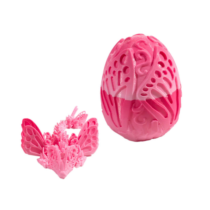 Crofta 3D Printed Dragon in Egg Handmade Dragon Figurine Decor for Home Car Desktop Pink