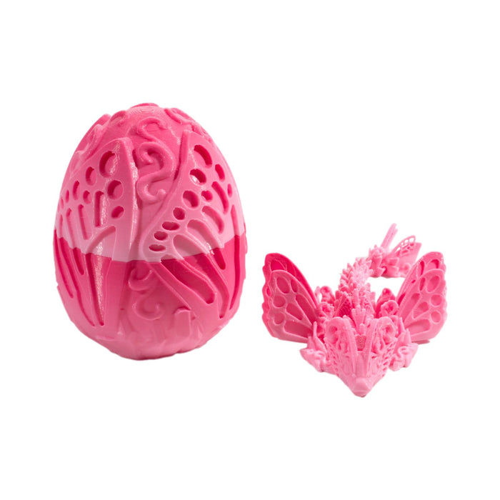 Crofta 3D Printed Dragon in Egg Handmade Dragon Figurine Decor for Home Car Desktop Pink