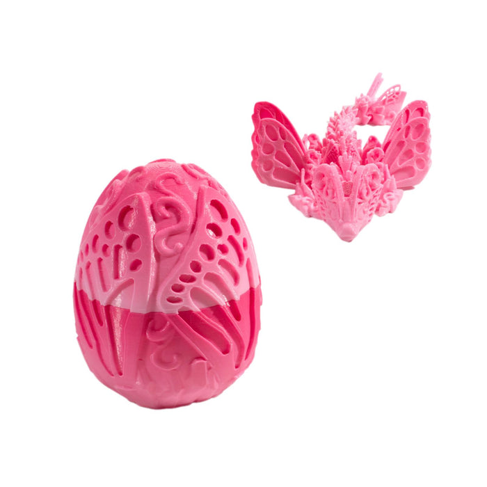 Crofta 3D Printed Dragon in Egg Handmade Dragon Figurine Decor for Home Car Desktop Pink