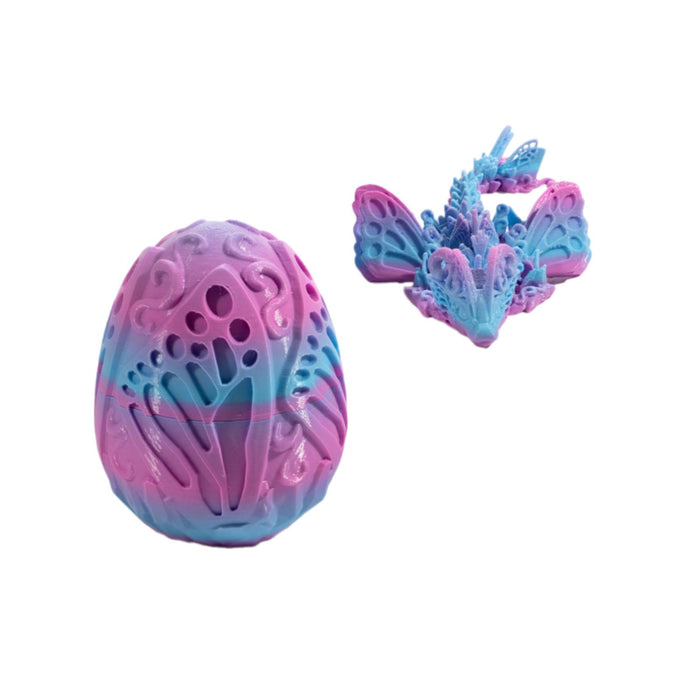 Crofta 3D Printed Dragon in Egg Handmade Dragon Figurine Decor for Home Car Desktop Violet