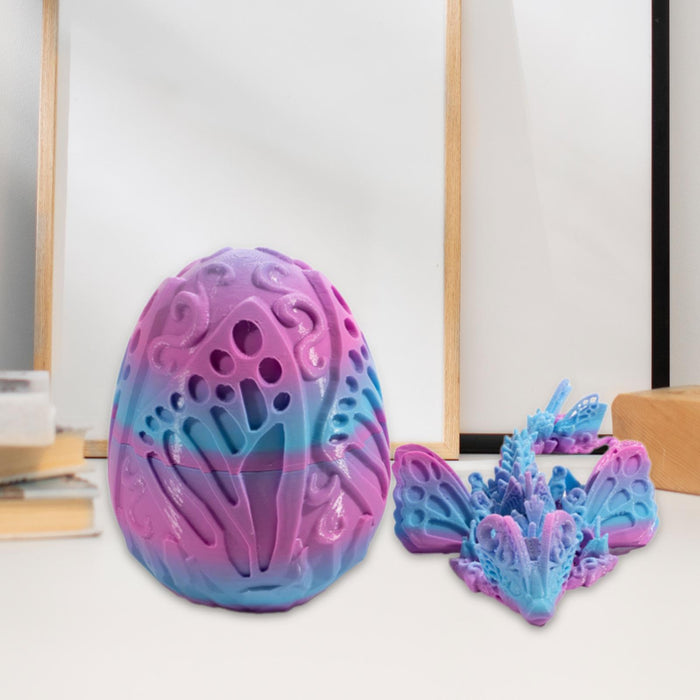 Crofta 3D Printed Dragon in Egg Handmade Dragon Figurine Decor for Home Car Desktop Violet