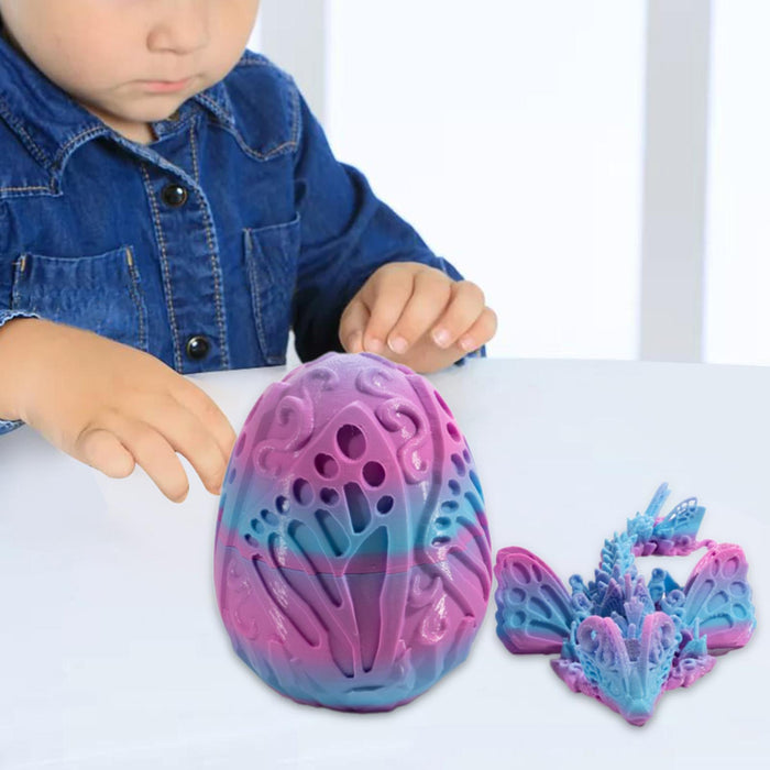 Crofta 3D Printed Dragon in Egg Handmade Dragon Figurine Decor for Home Car Desktop Violet