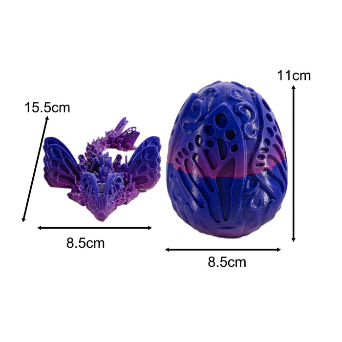 Crofta 3D Printed Dragon in Egg Handmade Dragon Figurine Decor for Home Car Desktop Blue