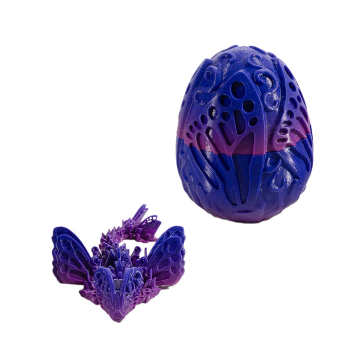 Crofta 3D Printed Dragon in Egg Handmade Dragon Figurine Decor for Home Car Desktop Blue