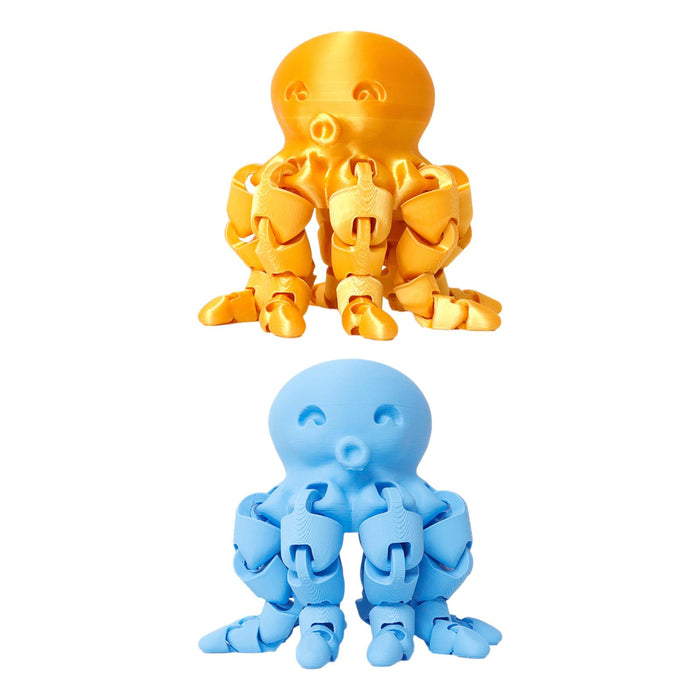 Crofta 3D Printed Octopod Animals Toy Decoration 3D Printing for Birthday Gifts yellow