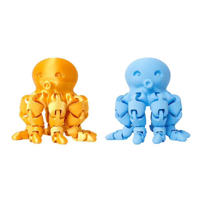 Crofta 3D Printed Octopod Animals Toy Decoration 3D Printing for Birthday Gifts yellow