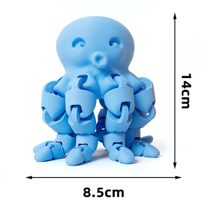 Crofta 3D Printed Octopod Animals Toy Decoration 3D Printing for Birthday Gifts blue