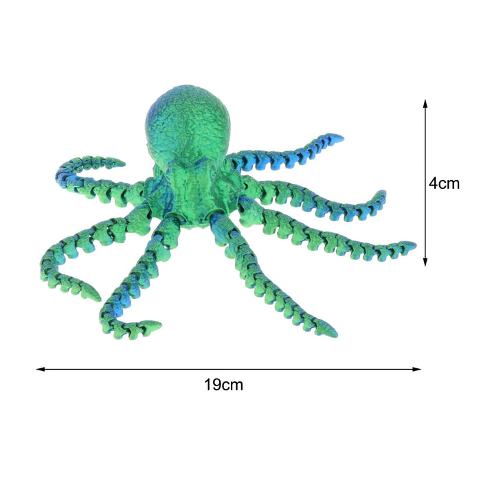 Crofta 3D Printed Octopus Animals Toy DIY Fidget for Birthday Festivals Funny Gifts 19cm  Green