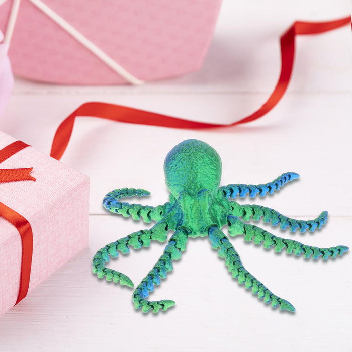 Crofta 3D Printed Octopus Animals Toy DIY Fidget for Birthday Festivals Funny Gifts 19cm  Green