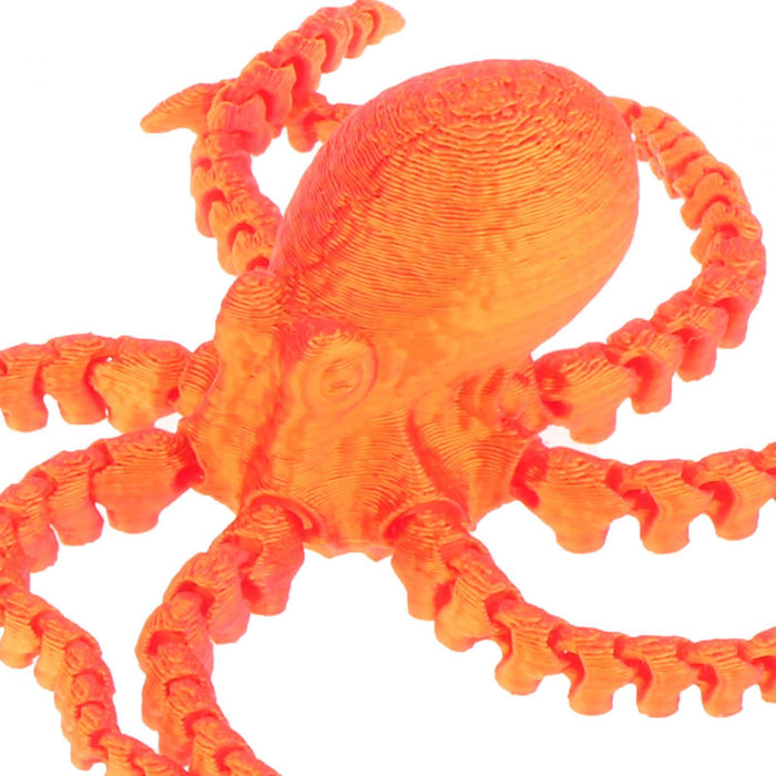 Crofta 3D Printed Octopus Animals Toy DIY Fidget for Birthday Festivals Funny Gifts 19cm Red