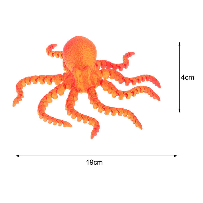 Crofta 3D Printed Octopus Animals Toy DIY Fidget for Birthday Festivals Funny Gifts 19cm Red