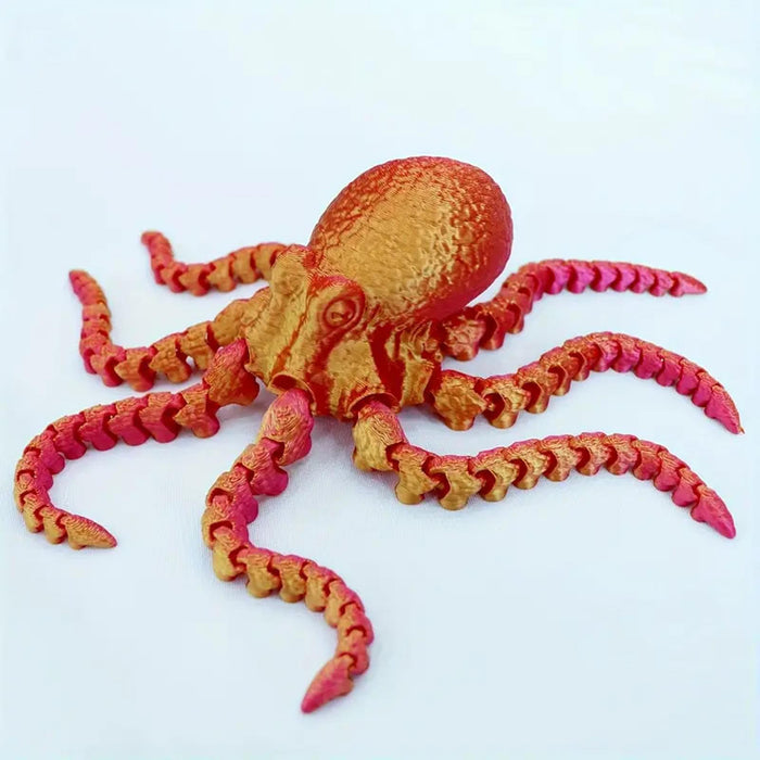 Crofta 3D Printed Octopus Animals Toy DIY Fidget for Birthday Festivals Funny Gifts 19cm Red