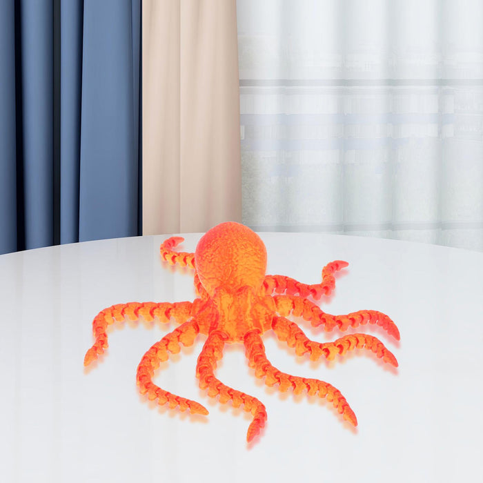 Crofta 3D Printed Octopus Animals Toy DIY Fidget for Birthday Festivals Funny Gifts 19cm Red