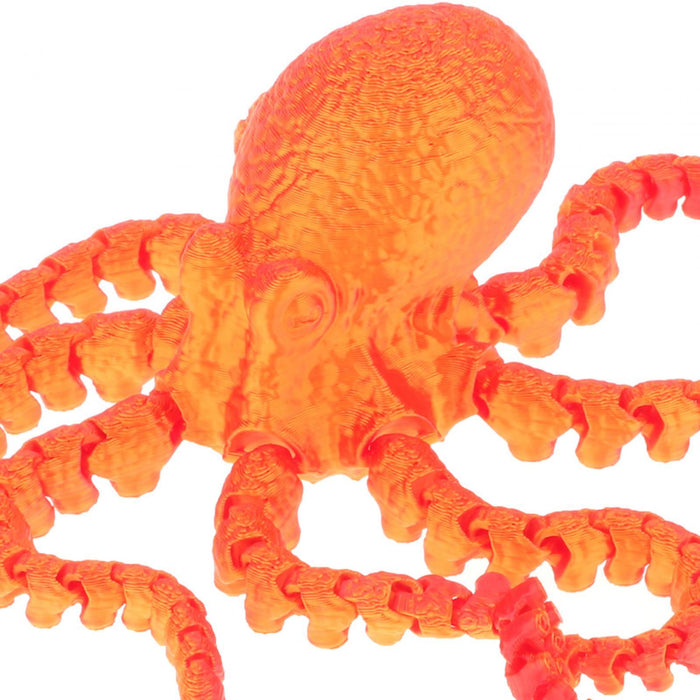 Crofta 3D Printed Octopus Animals Toy DIY Fidget for Birthday Festivals Funny Gifts 27cm Red