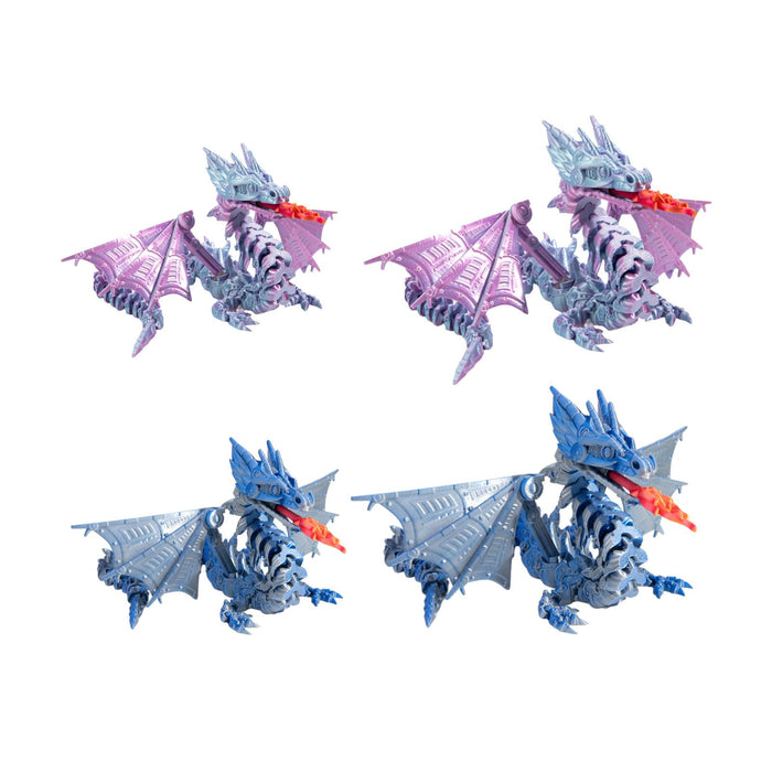 Crofta 3D Printed Dragon for Kids Collectible for Table Desktop Ornament Decoration Blue Mini