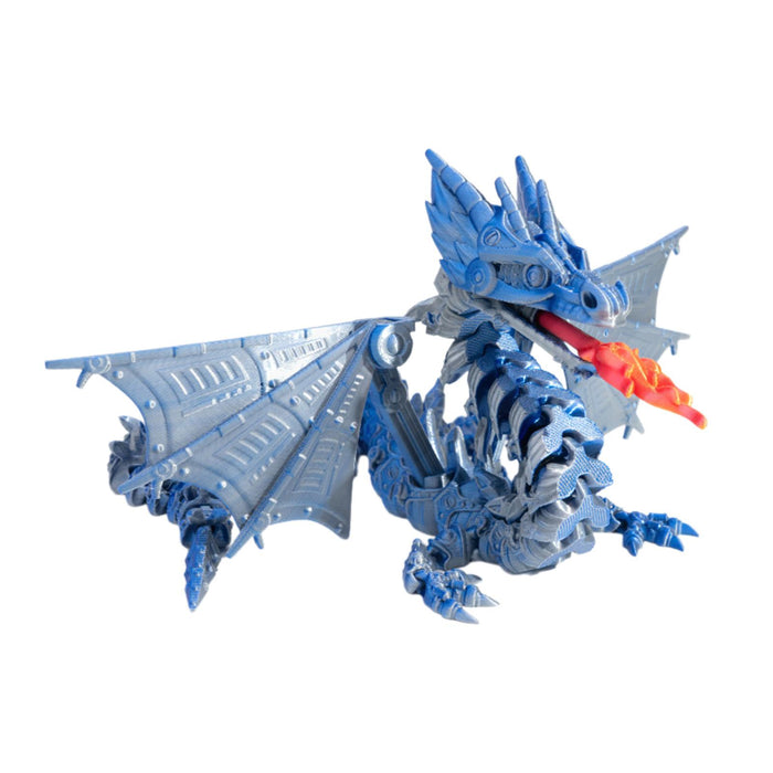 Crofta 3D Printed Dragon for Kids Collectible for Table Desktop Ornament Decoration Blue Mini