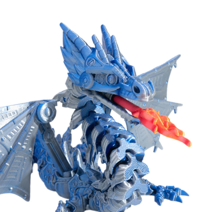 Crofta 3D Printed Dragon for Kids Collectible for Table Desktop Ornament Decoration Blue Mini