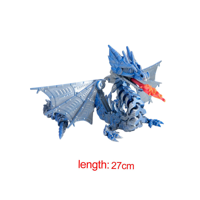 Crofta 3D Printed Dragon for Kids Collectible for Table Desktop Ornament Decoration Blue Mini