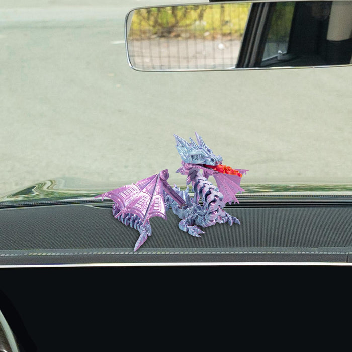 Crofta 3D Printed Dragon for Kids Collectible for Table Desktop Ornament Decoration Mini Fantasy blue