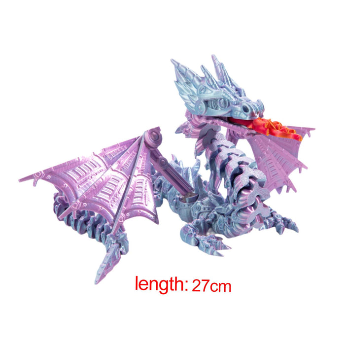 Crofta 3D Printed Dragon for Kids Collectible for Table Desktop Ornament Decoration Mini Fantasy blue