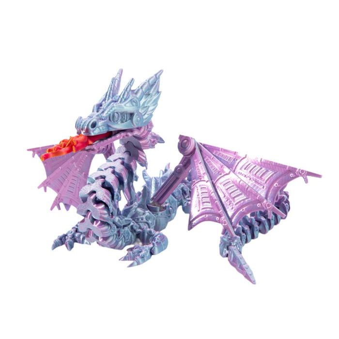 Crofta 3D Printed Dragon for Kids Collectible for Table Desktop Ornament Decoration Max Fantasy blue