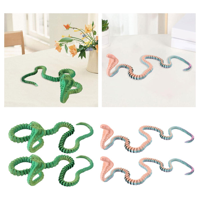 Crofta 3D Printed Snake Toy DIY Flexible Tricks Gags Unique Kid Gifts Animal Model green 80cm