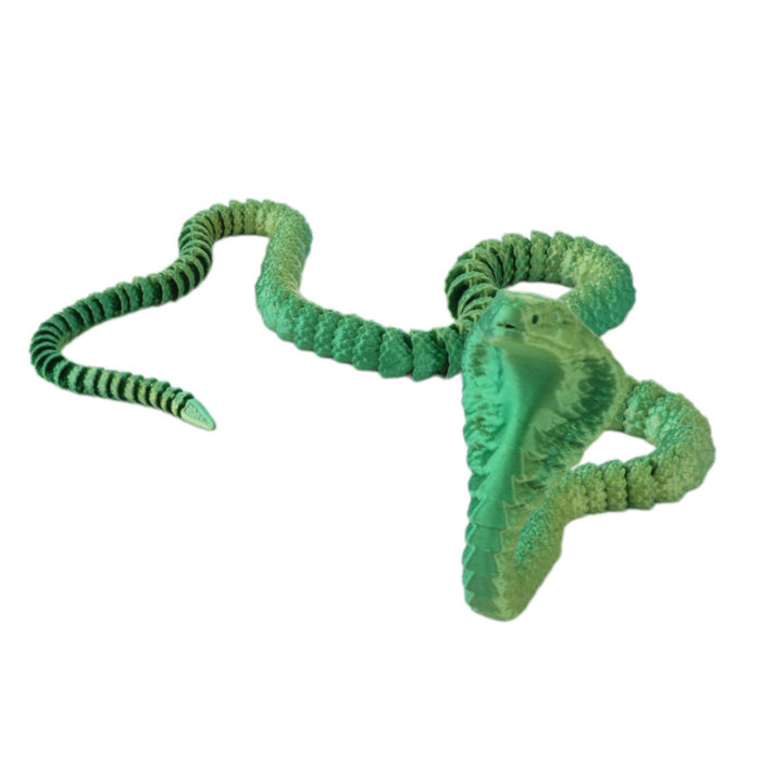 Crofta 3D Printed Snake Toy DIY Flexible Tricks Gags Unique Kid Gifts Animal Model green 80cm