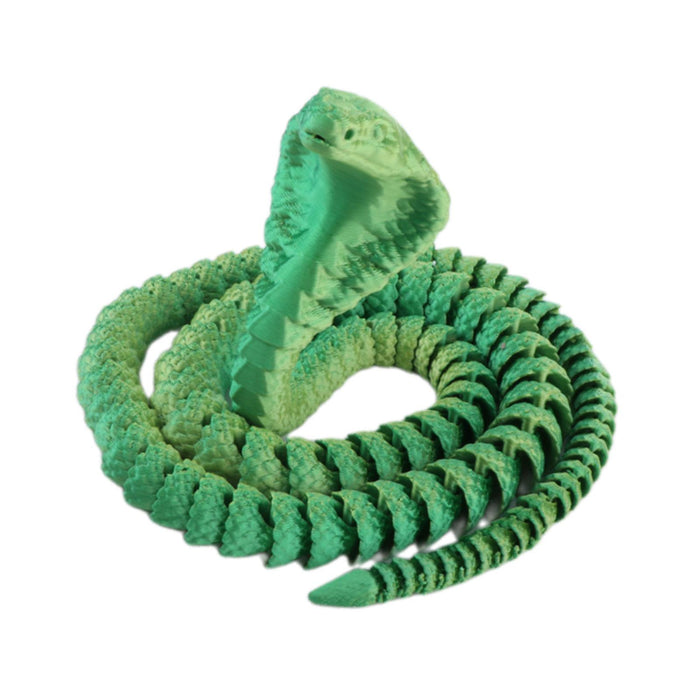 Crofta 3D Printed Snake Toy DIY Flexible Tricks Gags Unique Kid Gifts Animal Model green 80cm