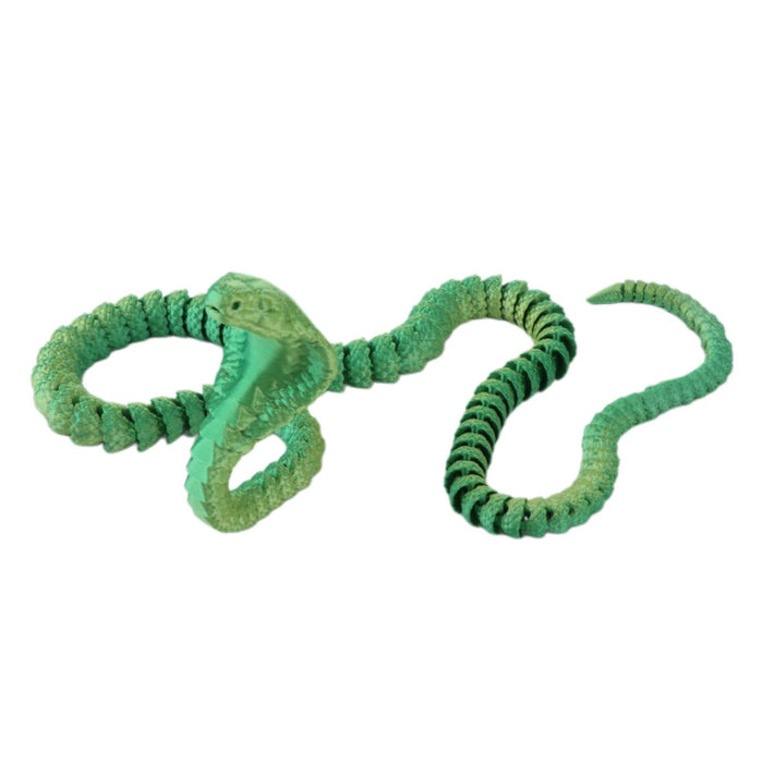 Crofta 3D Printed Snake Toy DIY Flexible Tricks Gags Unique Kid Gifts Animal Model green 80cm