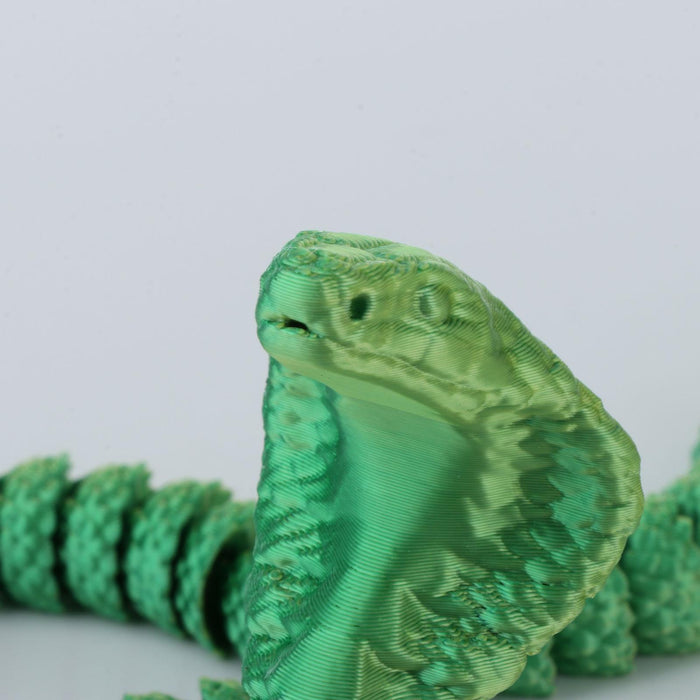 Crofta 3D Printed Snake Toy DIY Flexible Tricks Gags Unique Kid Gifts Animal Model green 80cm