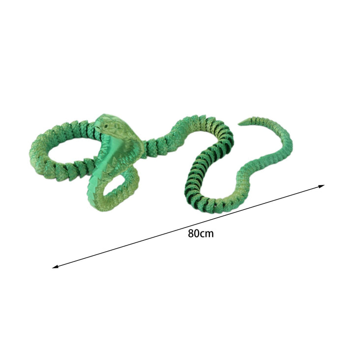 Crofta 3D Printed Snake Toy DIY Flexible Tricks Gags Unique Kid Gifts Animal Model green 80cm