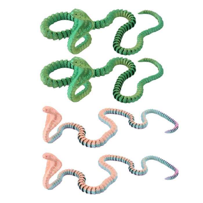 Crofta 3D Printed Snake Toy DIY Flexible Tricks Gags Unique Kid Gifts Animal Model green 80cm