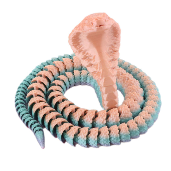 Crofta 3D Printed Snake Toy DIY Flexible Tricks Gags Unique Kid Gifts Animal Model pink 60cm