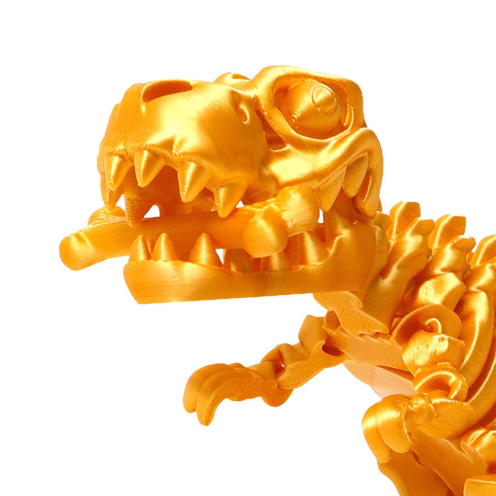 Crofta 3D Printed Dinosaur Toy Novelty Articulated Figurines for Holiday Car Office Golden