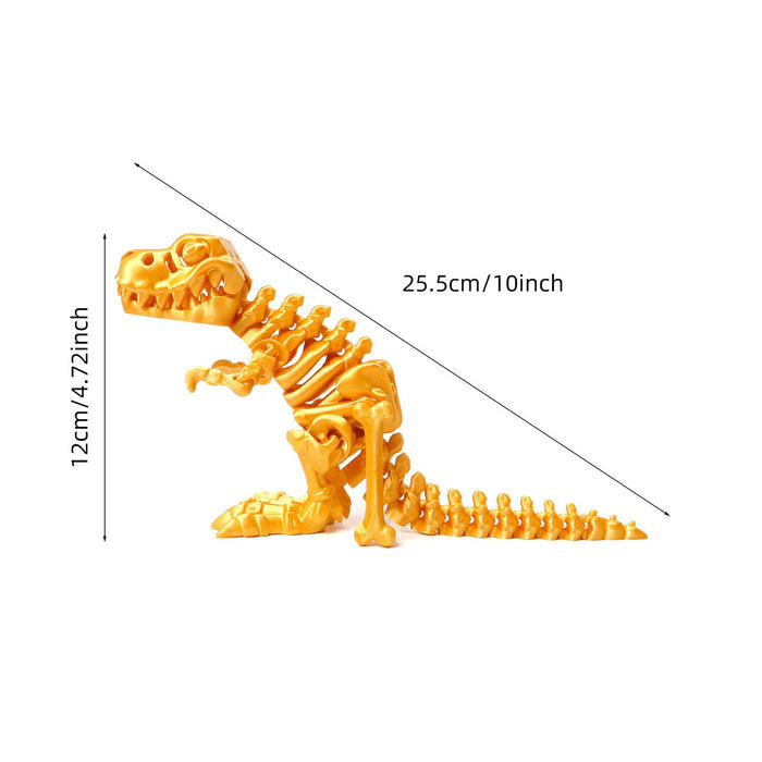 Crofta 3D Printed Dinosaur Toy Novelty Articulated Figurines for Holiday Car Office Golden