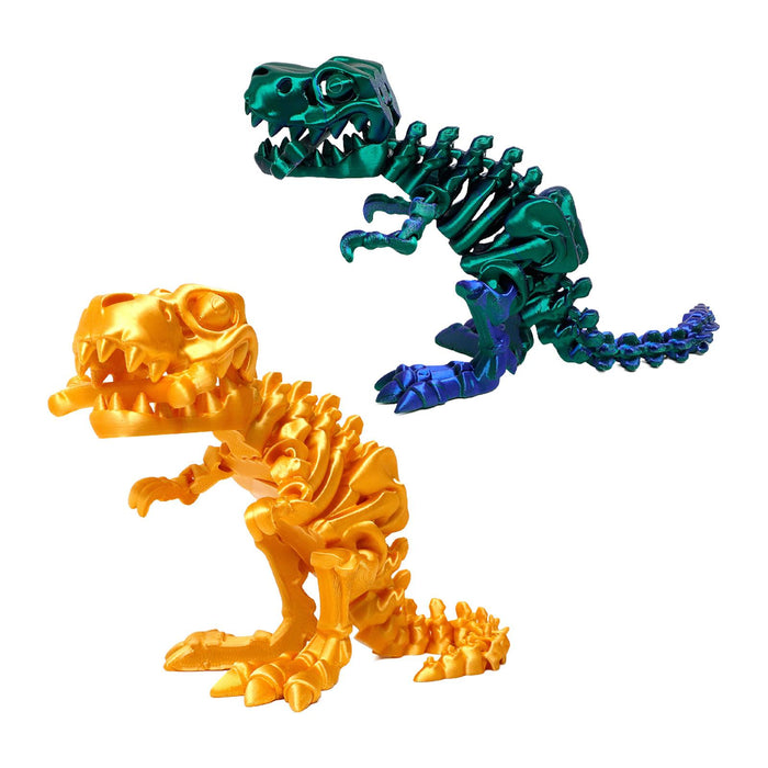 Crofta 3D Printed Dinosaur Toy Novelty Articulated Figurines for Holiday Car Office Golden