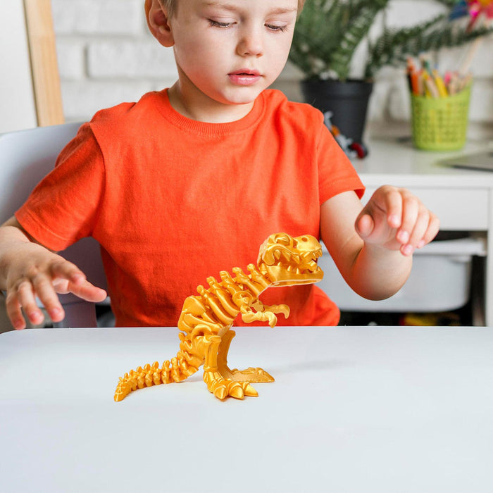 Crofta 3D Printed Dinosaur Toy Novelty Articulated Figurines for Holiday Car Office Golden