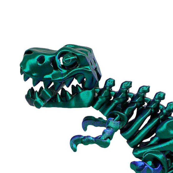 Crofta 3D Printed Dinosaur Toy Novelty Articulated Figurines for Holiday Car Office Blue Green