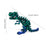 Crofta 3D Printed Dinosaur Toy Novelty Articulated Figurines for Holiday Car Office Blue Green