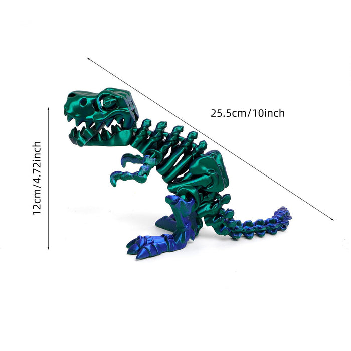 Crofta 3D Printed Dinosaur Toy Novelty Articulated Figurines for Holiday Car Office Blue Green