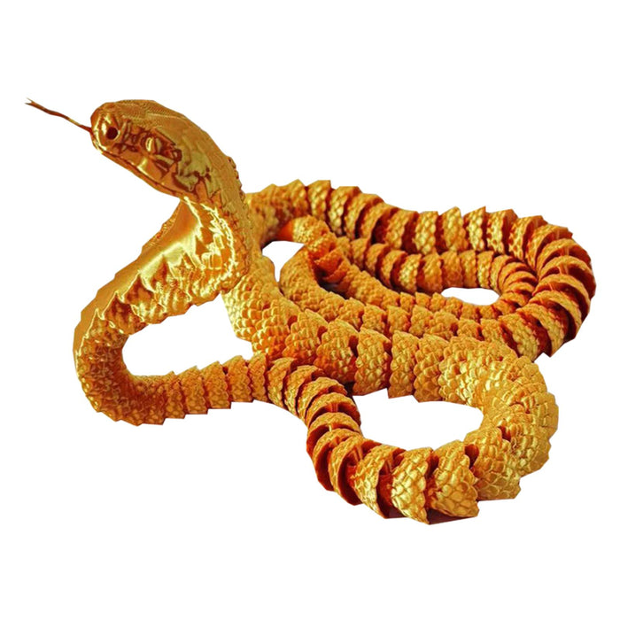 Crofta 3D Printed Snake Toy Unique Funny Gifts DIY Props Flexible Aquarium Ornament gold