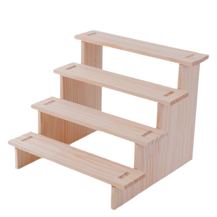 Crofta Wooden Display Riser Stand Action Figures Storage Shelf for Toys Living Room 4 layer