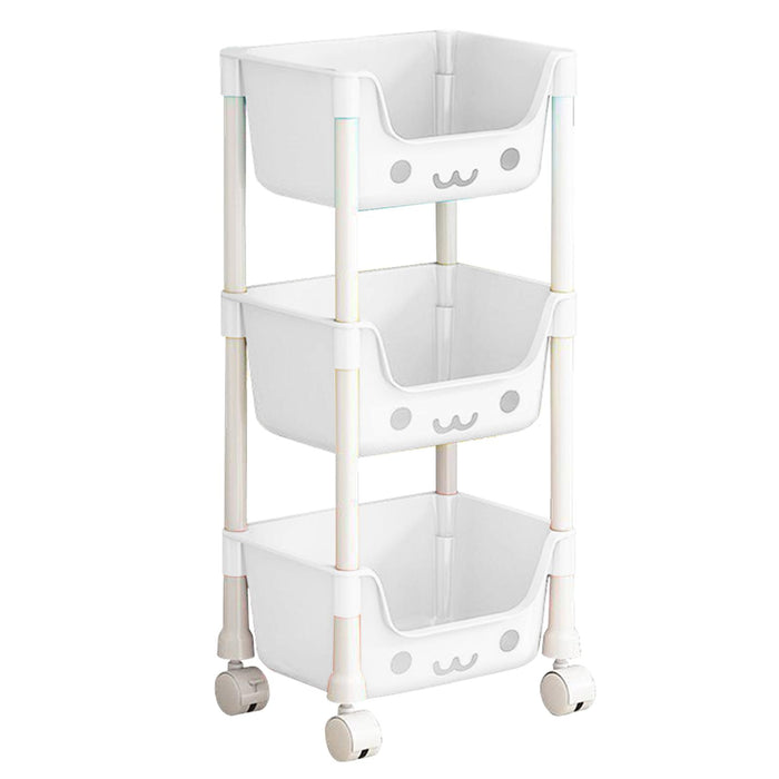 Crofta 3 Tier Storage Cart with Wheel Household Cart for Garage Office Laundry Room Style B