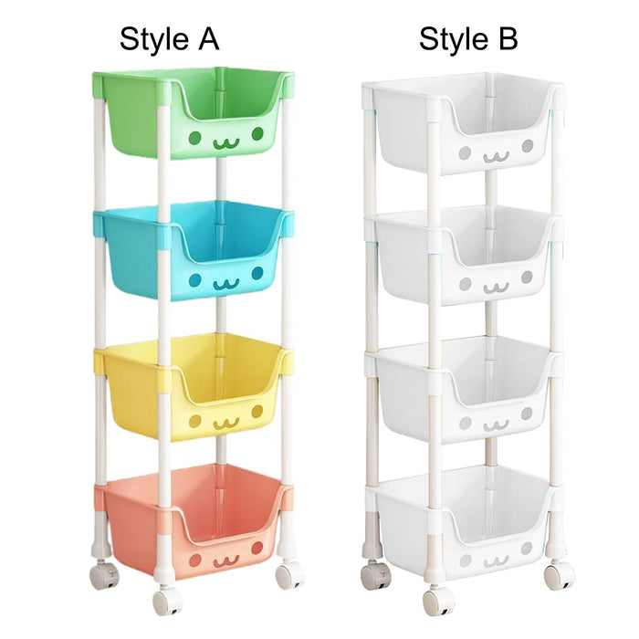 Crofta 4 Tier Storage Cart with Wheel Household Cart for Office Laundry Room Garage Style A