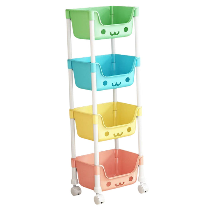 Crofta 4 Tier Storage Cart with Wheel Household Cart for Office Laundry Room Garage Style A