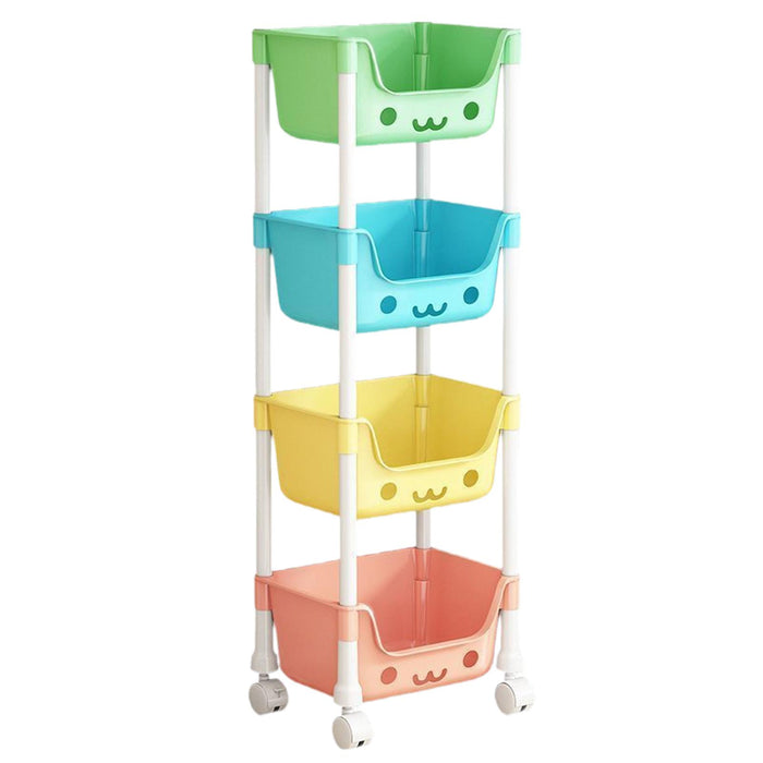 Crofta 4 Tier Storage Cart with Wheel Household Cart for Office Laundry Room Garage Style A