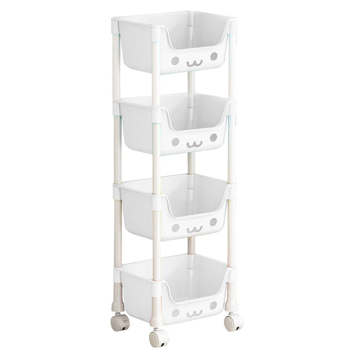 Crofta 4 Tier Storage Cart with Wheel Household Cart for Office Laundry Room Garage Style B