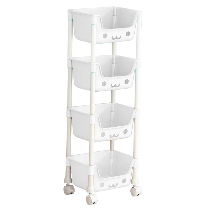 Crofta 4 Tier Storage Cart with Wheel Household Cart for Office Laundry Room Garage Style B