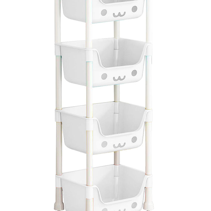 Crofta 4 Tier Storage Cart with Wheel Household Cart for Office Laundry Room Garage Style B